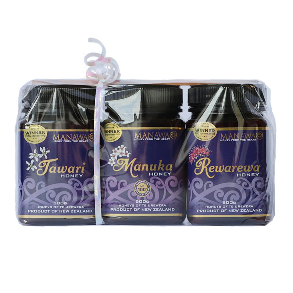 Gift Bundle Of Manuka Tawari And Rewarewa Honey In 500g Jars By Manawa Honey NZ
