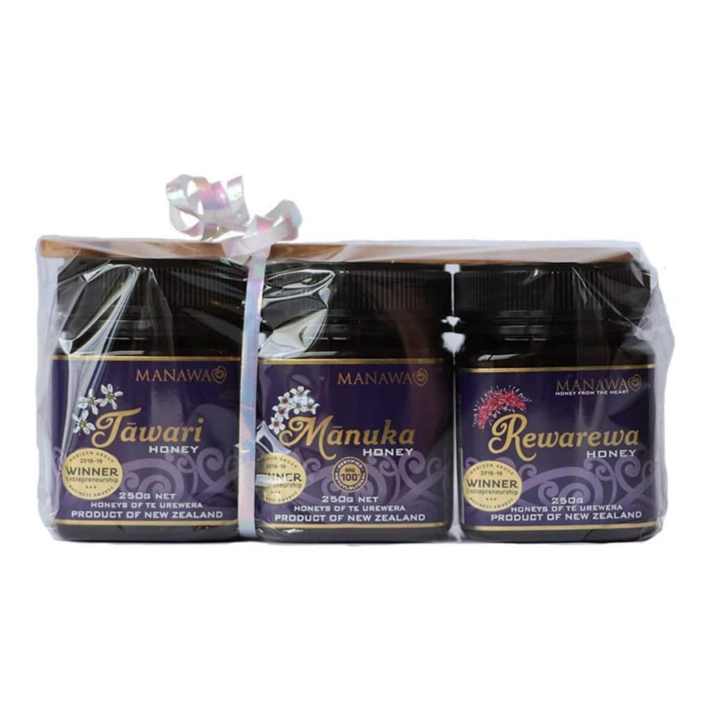 Gift Bundle Of Manuka Tawari And Rewarewa Honey In 250g Jars By Manawa Honey NZ