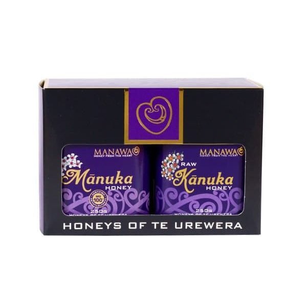 mānuka mg100+ & raw kānuka honey gift pack 2 x 250g